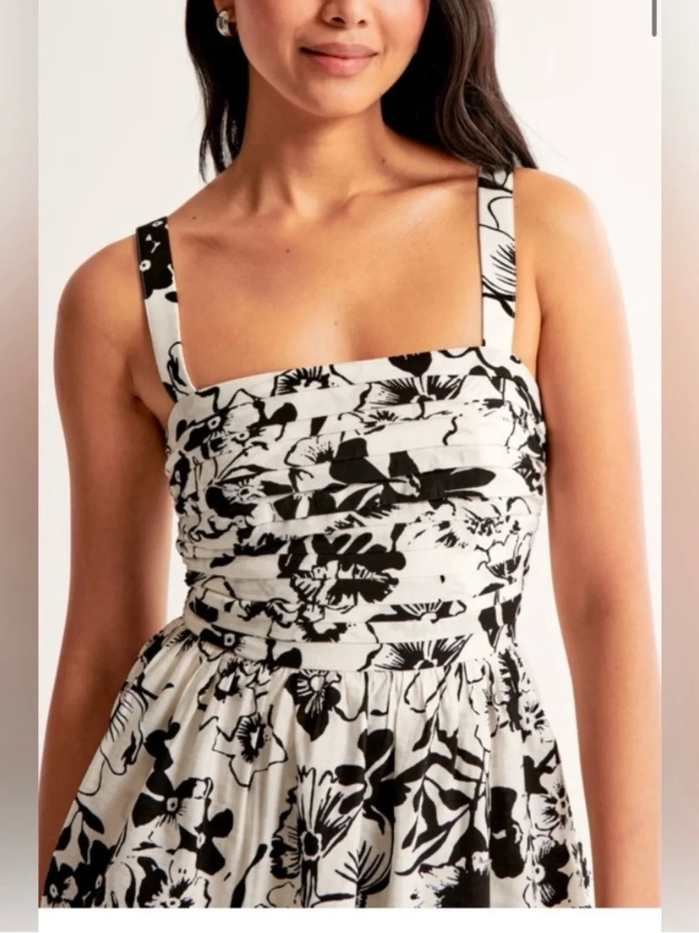 Abercrombie & Fitch Black and White Floral Maxi Dress